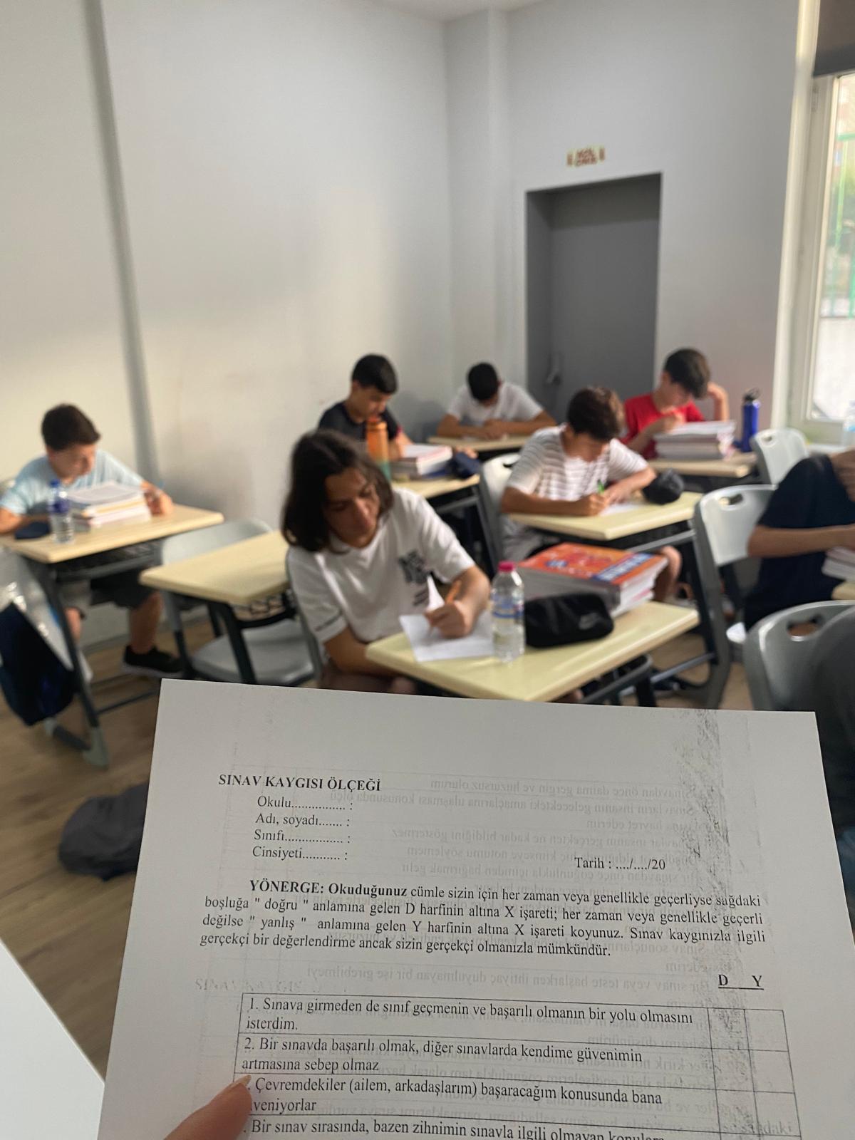 Ortaokul öğrencilerimize sınav kaygı ölçeği uyguladık